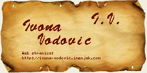 Ivona Vodović vizit kartica
